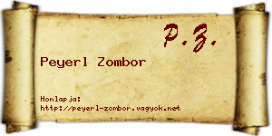 Peyerl Zombor névjegykártya